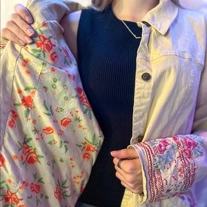 DENIM&CO. FLORAL EMBROIDERED JACKET